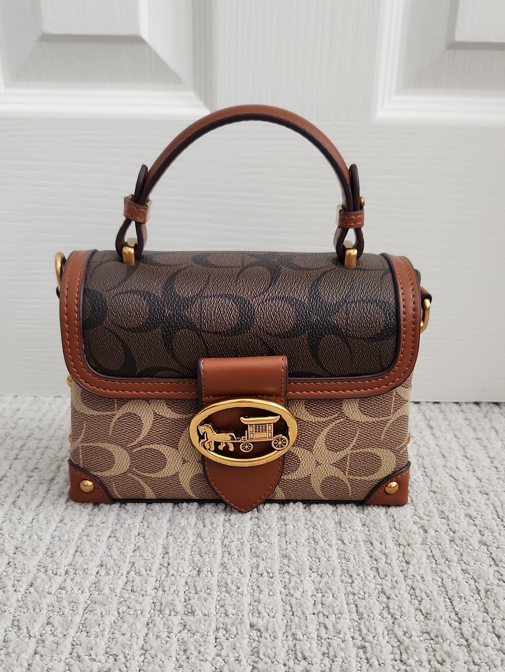 Brown Mini Top Handle Bag
